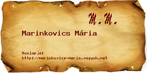 Marinkovics Mária névjegykártya