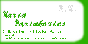 maria marinkovics business card